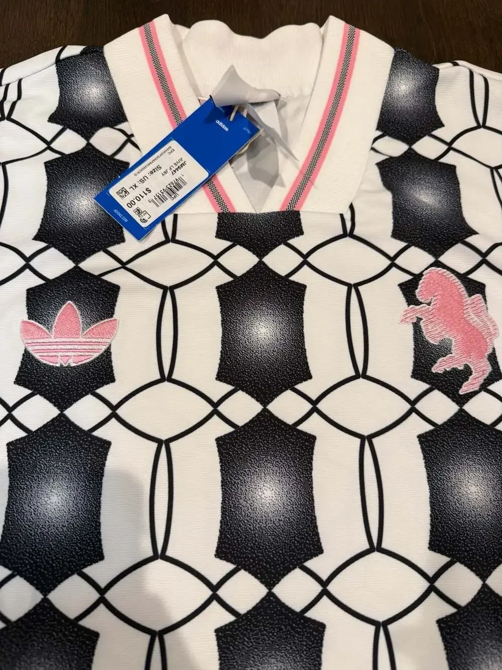 Adidas Juventus LFSTLR Jersey Size XL White Black Graphic Soccer JM9447